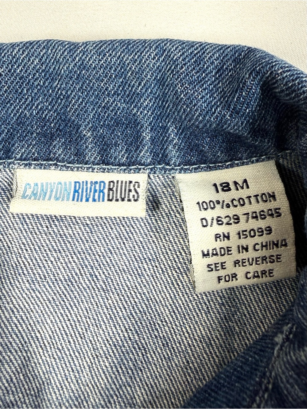 VINTAGE CANYON RIVER BLUES Denim Jacket 18M Y2K Embroidered Floral Zip Up Retro - Picture 5 of 10